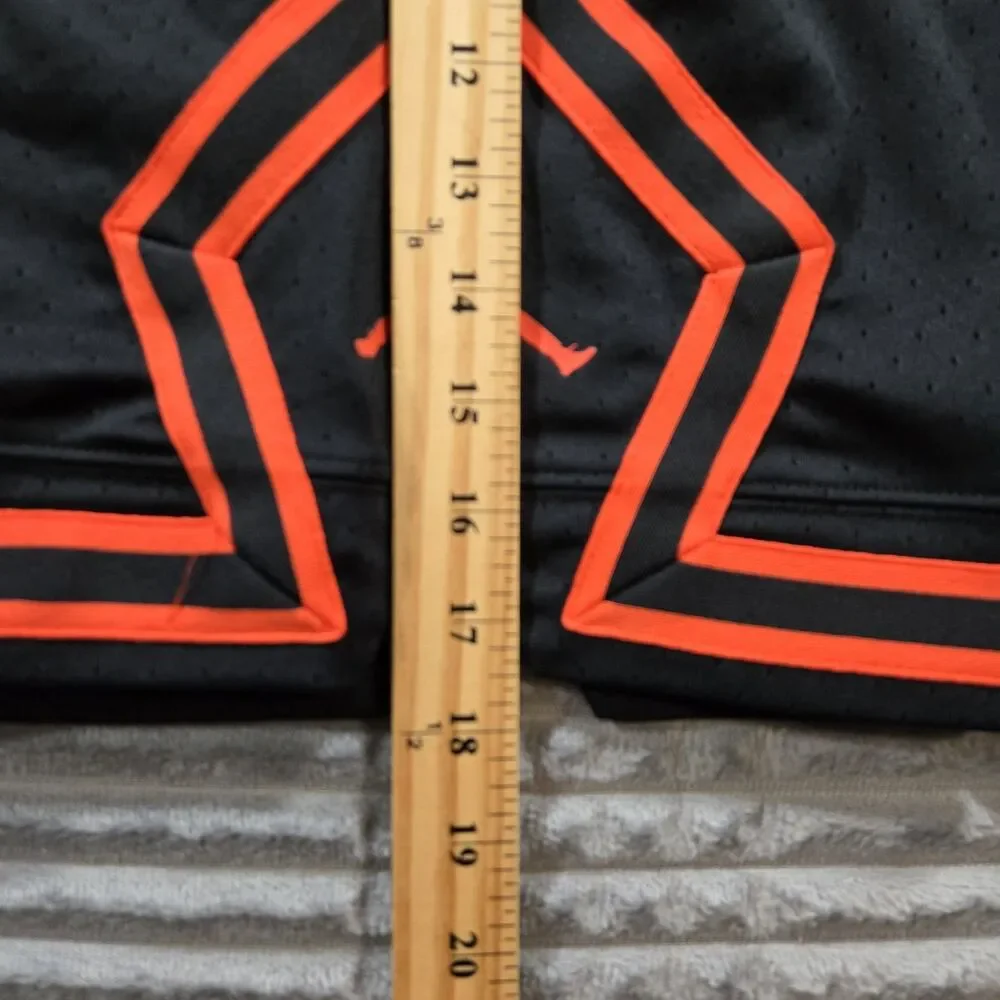 Air Jordan DriFit Black Orange Diamond Mesh Basketballl Shorts Mens Small 26x6